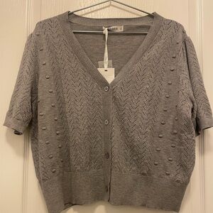 Grace Karin light grey cardigan sweater size 2XL